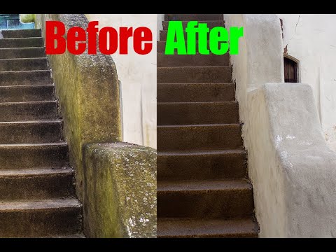 Before and after stucco - Hell Bender House Wash Soap - Tire Degreaser 